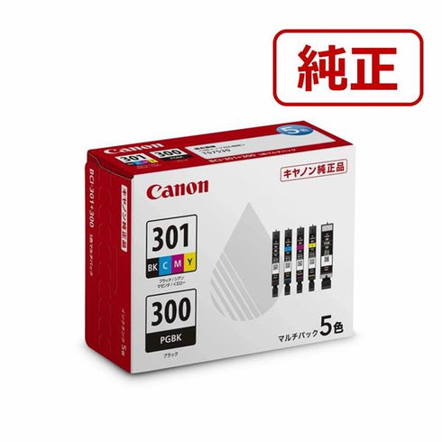 Canon プリンターインク BCI-301+300/5MP 5色パック 標準容量【キヤノン純正品】の画像