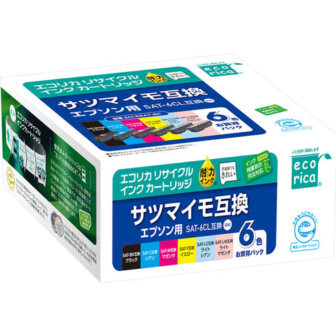 エコリカ プリンターインク ECI-ESAT-6P 6色パック 標準容量【エコリカ互換品】の画像