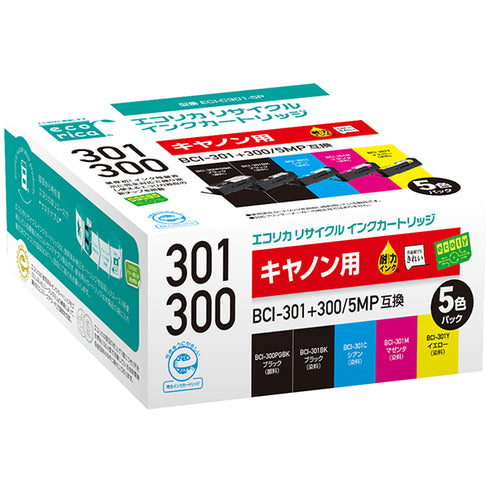 エコリカ プリンターインク ECI-C301-5P 5色パック 標準容量【エコリカ互換品】の画像