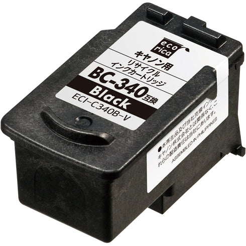 エコリカ プリンターインク ECI-C340B-V ブラック 標準容量【エコリカ互換品】の画像