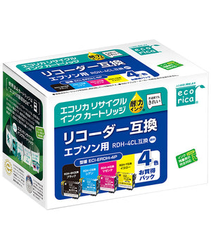 エコリカ プリンターインク ECI-ERDH-4P 4色パック 標準容量【エコリカ互換品】の画像