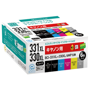 エコリカ プリンターインク ECIE70L6P+BK 6色パック 大容量【エコリカ互換品】の画像