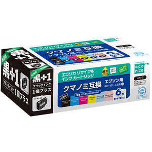 エコリカ プリンターインク ECI-EKUIL6P+BK 6色パック 標準容量【エコリカ互換品】の画像