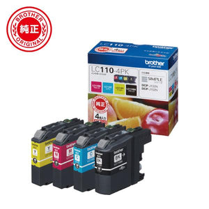 brother プリンターインク LC110-4PK 4色パック 標準容量【ブラザー純正品】の画像
